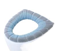Couverture de toilette et couvercles de réservoir Toilet Seat Cover With Handle Washable Pink Green Blue Grey 1PC 30cm Diameter(Blue)