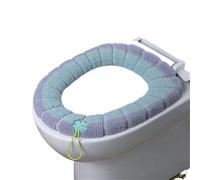Couverture de toilette et couvercles de réservoir Toilet Seat Cover With Handle Washable Pink Green Blue Grey 1PC 30cm Diameter(Green (With Handle))