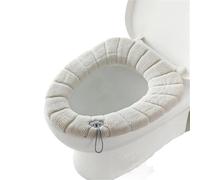 Couverture de toilette et couvercles de réservoir Universal Toilet Seat Cushion Cover Multicolor(Beige With Handle)