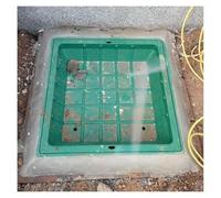 Couverture de trou d'homme invisible robuste en résine durable, installation facile, résistant aux intempéries et aux UV, utilisation en extérieur, carré, 80 x 80 cm