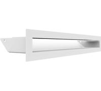 Grille de Ventilation KRATKI AIR | Grille d'air Chaud 6 x 40 cm | Blanc | Grille d'extraction pour Ventilation de cheminée | Prise d'air à Un Angle de 45 degrés | résistant à la surchauffe