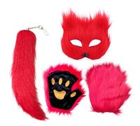 Couverture de visage d'animaux d'Halloween, masque de déguisement d'animaux - Couvre-visage cosplay avec queue et gants | Masque d'Halloween pour des spectacles de théâtre en masque de carnaval