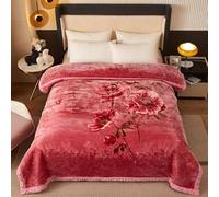 Couverture De Vison Coréen Couverture Lestée en Polaire pour Adultes, Couverture D’Hiver Couverture De Lit Lourde pour Le Sommeil Soulagement du Stress Couverture Lestée Anti-, B, 180 * 220cm