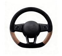 Couverture de Volant de Voiture pour Mitsubishi Mirage Ⅵ Hatchback 2012-2016, Housse de Volant de Voiture en Peluche Chaude d'hiver Antidérapant Protecteur,Brown-D-Type