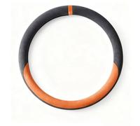 Couverture de Volant de Voiture pour Mitsubishi Outlander Lancer Ex ASX Pajero Sport L200, Housse de Volant de Voiture en Daim Chaude d'hiver Antidérapant Protecteur,Orange Black-O-Type