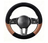 Couverture de Volant de Voiture pour Volvo XC90 (5 Sitze) 2015-2025, Housse de Volant de Voiture en Peluche Chaude d'hiver Antidérapant Protecteur,Brown-O-Type