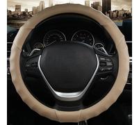 Couverture De Volant Voiture en Forme O Accessoires Intérieur Antidérapant pour E90 320i 325i 330i 335i E87 120i 130i(Light Brown)
