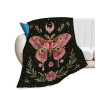 Couverture décorative papillon en flanelle polaire confortable, chaude, douce et moelleuse, cadeau gothique pour filles, garçons, femmes, adolescents, pour chambre, lit, canapé, 101,6 x 127 cm