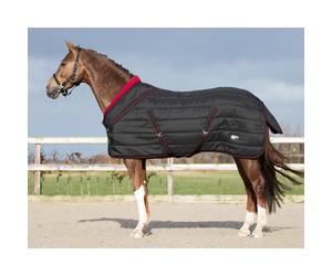 Couverture d'écurie pour cheval QHP Luxury Collection 200g Noir 155 cm (Longueur totale: 205 cm)