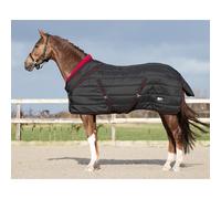Couverture d'écurie pour cheval QHP Luxury Collection 200g Noir 165 cm (Longueur totale: 215 cm)