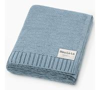 Couverture D'emmaillotage 100% Coton Biologique pour Bébé - Douce Et Chaude pour Filles Et Garçons - Cadeau pour Nouveau-Nés Et Nourrissons (Bleu Ciel)
