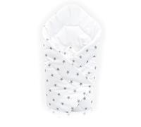 Couverture d'emmaillotage en coton pour bébé de 0 à 3 mois (étoiles grises sur fond blanc)
