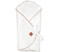 Couverture d'emmaillotage évolutive en gaze de coton jeanne blanc à pois or TU