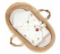 Couverture d'emmaillotage gallina écru ? motif poules champêtre TU