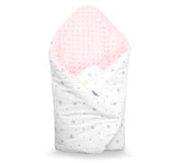 Sevira Kids - Gigoteuse d'emmaillotage - Hiver - Bebe - Multi-Usage - 100% Coton - Mincky Réversible - Nid d'ange - Cadeau Naissance - Stella Rose - 80x80 cm