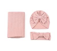 Couverture D'emmaillotage Pour Bébé 3 Pièces Avec Chapeau Nouveau-né Bandeaux À Nœud Papillon Couvertures De Réception Bandeau À Nœud Enveloppant Bébé Garçon Baby Blanket