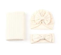 Couverture D'emmaillotage Pour Bébé 3 Pièces Avec Chapeau Nouveau-né Bandeaux À Nœud Papillon Couvertures De Réception Bandeau À Nœud Enveloppant Bébé Garçon Baby Blanket