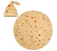 Couverture d'emmaillotage pour nouveau-né - Tortilla et chapeau - 86,4 cm - En flanelle douce - Burritos - Douche sûre
