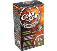 Couverture des cheveux blancs et douceur durables - 3 CHENES Coloration Permanente 7N Blond Noisette Sans Ammoniaque, boite de 180 g - Lot de 2