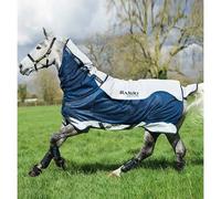 Couverture d'extérieur avec couvre-cou pour cheval Horseware Rambo Summer Series 100g Bleu 145 cm
