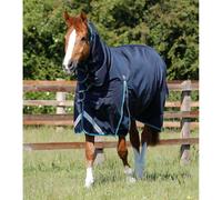 Couverture d'extérieur imperméable pour cheval avec couvre-cou Premier Equine Buster Storm 100 g Bleu 152 cm