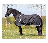 Couverture d'extérieur pour cheval à grand cou QHP Noir 145 cm (Longueur totale: 195 cm)