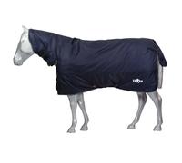 Couverture d'extérieur pour cheval avec couvre-cou détachable Weatherbeeta Saxon Defiant 600D Combo 300g Bleu 115 cm