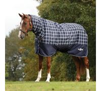 Couverture d'extérieur pour cheval avec couvre-cou détachable Weatherbeeta Saxon Defiant 600D Combo 300g Bleu 75 cm