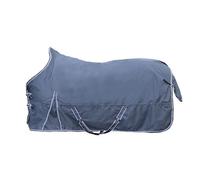 Couverture d'extérieur pour cheval col haut doublure lisse HKM Starter 600D Bleu 165 cm