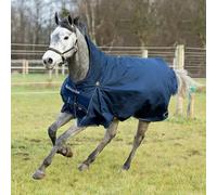 Couverture d'extérieur pour cheval de pluie doublée polaire Horze Avalanche 150g Bleu 125 cm