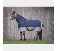 Couverture d'extérieur pour cheval doublée polaire Equithème Tyrex 600 D - marine/gris - 145 cm 130 cm
