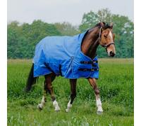 Couverture d'extérieur pour cheval Equithème Tyrex Aisance 1200D 300g High Neck Bleu 206 cm