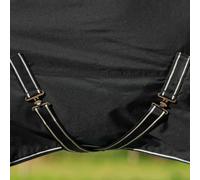 Imperial Riding IRHBasic Couverture d'extérieur en Polaire 0 g, avec col Haut, Couverture d'extérieur légère, résistante aux intempéries, avec Soufflet d'aisance, Sangles croisées, Lacets pour la