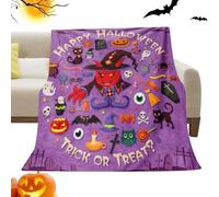 Couverture d'Halloween, couvertures et plaid d'Halloween - Couverture chaude de tir Fantôme Citrouille Sorcière Couvertures et couvre-lits - Couverture d'automne décorative pour Halloween Couverture
