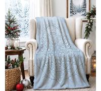 Couverture d'hiver avec citation flocon de neige 127 x 152,4 cm | Motif géométrique complexe, couverture en flanelle, décoration saisonnière d'hiver, accessoire de salon confortable