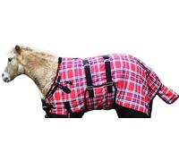 Couverture d'hiver miniature 1200D de 91,4 cm pour poney cheval poulain rouge blanc bleu 51972B
