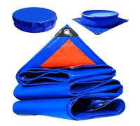 Couverture d'hiver Ronde for Piscine, Bâche Anti-poussière Personnalisée Résistante À l'usure Et Aux Rayures, Tapis de Sol Imperméable, Bleu-Orange(12.5x12.5ft/3.8x3.8m)