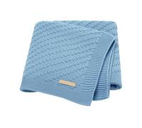 Couverture d'hiver tricotée unie pour bébé, chaude, douillette, pour nouveau-né, allaitement, poussette, siège auto, promenade (bleu, taille unique)