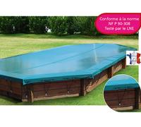 Couverture d'hivernage opaque piscine WALU FIX Walter Anthracite/sable 12x6m
