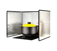 Couverture d'huile de cuisine pliante, Écran anti-éclaboussures de graisse pliable à 3 côtés antiadhésif en acier inoxydable, déflecteur anti-éclaboussures résistant à l'huile(45x45x45cm)