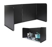 Couverture d'huile de cuisine pliante, Grand pare-éclaboussures d'huile noir à 4 côtés en acier inoxydable(40x30x76cm)