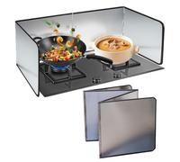 Couverture d'huile de cuisine pliante, Protection anti-éclaboussures à 4 côtés, écrans anti-éclaboussures d'huile pliables en acier inoxydable(70x45x80cm)