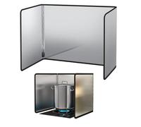 Couverture d'huile de cuisine pliante, Protection anti-éclaboussures antiadhésive à 3 côtés, déflecteur résistant à l'huile, protection anti-éclaboussures en acier inoxydable(40x40x40cm)