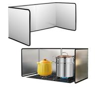 Couverture d'huile de cuisine pliante, Protection anti-éclaboussures d'huile à 4 côtés en acier inoxydable, protection pliable contre les éclaboussures de graisse for cuisinière(50x45x80cm)