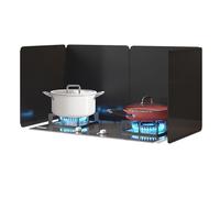 Couverture d'huile de cuisine pliante, Protection anti-éclaboussures pliable en acier inoxydable à 2 côtés, protection anti-éclaboussures d'huile, protection anti-éclaboussures à 4 côtés(40x40x80cm)