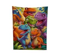 Couverture dinosaure pour garçons, impression numérique jurassique 3D, couverture en flanelle moelleuse et confortable avec couleurs vives, motif mignon, jeté de canapé 100 x 150 cm