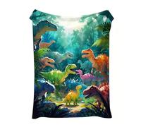 Couverture dinosaure pour garçons, impression numérique jurassique 3D, couverture en flanelle moelleuse et confortable avec couleurs vives, design mignon, jeté de canapé