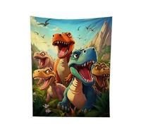 Couverture dinosaure pour garçons, impression numérique jurassique 3D, couverture en flanelle moelleuse et confortable avec couleurs vives, motif mignon, jeté de canapé 100 x 150 cm