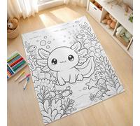 Couverture DIY à colorier Lavable, Dessin réutilisable aux Loisirs créatifs | Motifs animaux aux contours nets, tissu polyester doux, lavage élimine les pigments, grande surface pour loisirs partagés