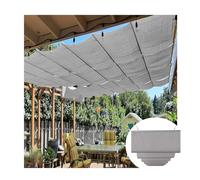 Couverture d'ombrage de pergola rétractable personnalisée, auvent de Protection UV imperméable, Voile d'ombrage ondulé Gris, Voile d'ombrage rétractable extérieure(W1.6*L5m/W5.24*L16.41ft)